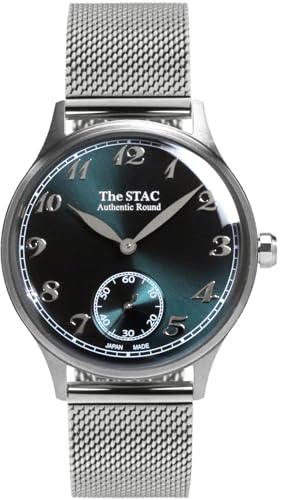 [ザ・スタック] The STAC 日本製 国産 腕時計 ウォッチ 36mm クラシック レトロ メンズ レディース ユニセックス ブルーグリーン ステンレスメッシュベルト ST-AR002